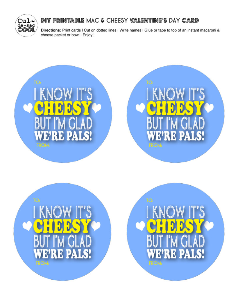 DIY Printable Mac Cheesy Valentine s Day Card