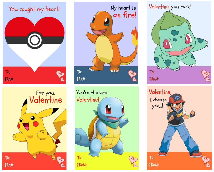 Free Printable Pokemon Valentine s Day Cards Pokeball Charmander