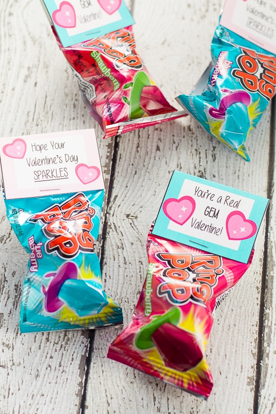 Free Printable Ring Pop Valentines DIY Valentines For Kids