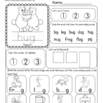 Free Printable Valentine s Day Phonics Worksheet For Kindergarten