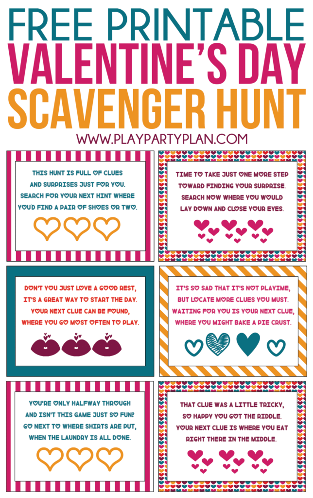 Free Printable Valentine s Day Scavenger Hunt Kids Adults Will Love