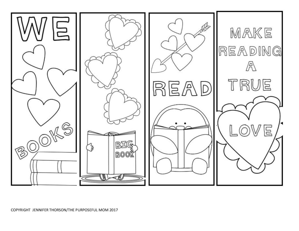 Free Valentine s Day Bookmarks To Color The Purposeful Mom