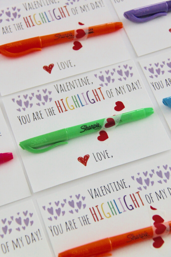 Highlighter Valentine Card With Free Printable Smashed Peas Carrots