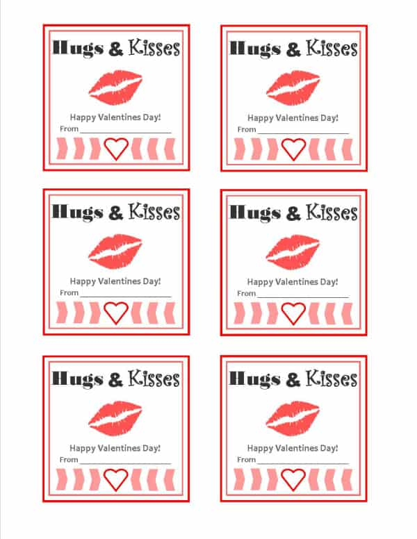 Hugs Kisses Valentine Printable Miss Sue Living