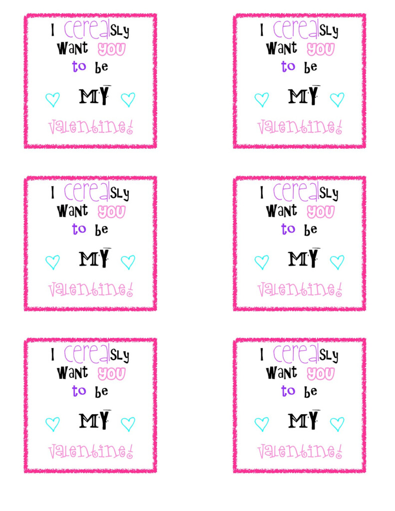 I CEREALsly Want You To Be My Valentine Free Printable A Sparkle Of 