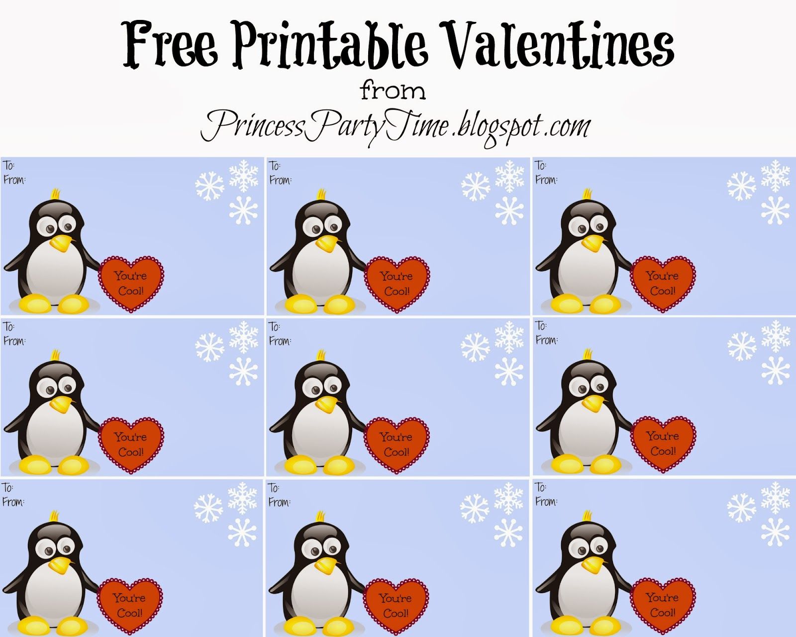 It s A Princess Thing Free Printable Penguin Valentines