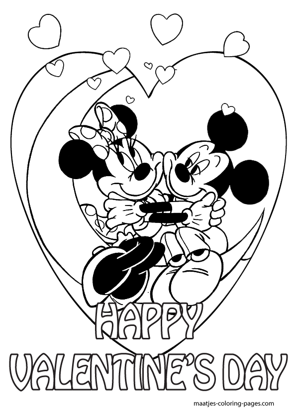 Mickey Mouse Valentines Day Coloring Pages For Kids