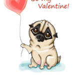 Pug Printable Greeting Card Instant From Fenekdolls On Etsy
