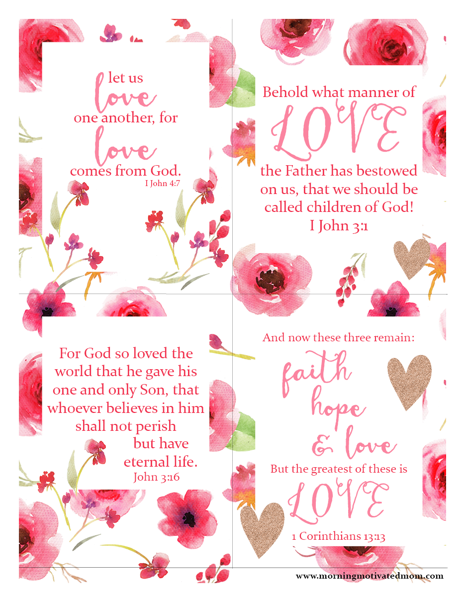 Scripture LOVE Printables Valentines Scripture Christian Valentines