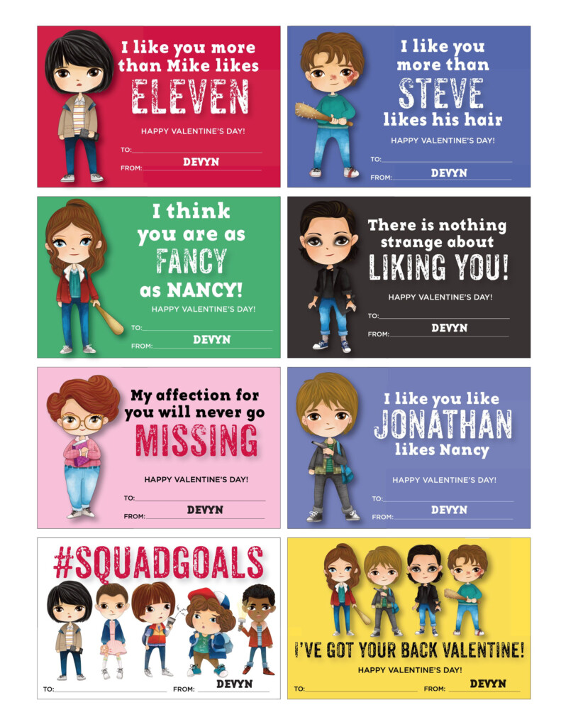 Stranger Things Valentines Stranger Things Valentine Cards Season 2 