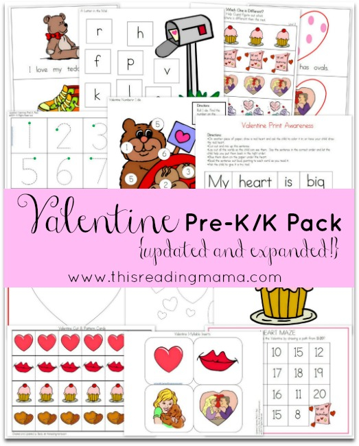 Valentine s Day For Kids FREE Valentine Pre K K Printable Pack Free 