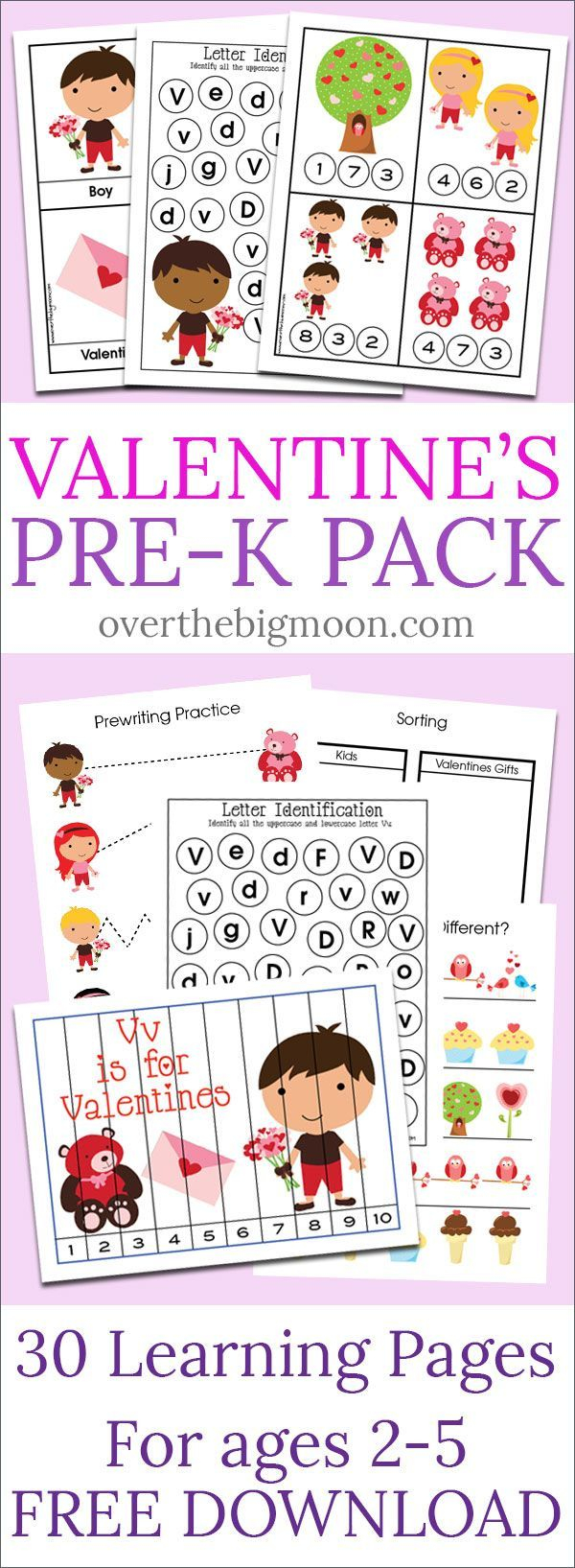 Valentine s Day Pre K Pack Over The Big Moon Montessori Math