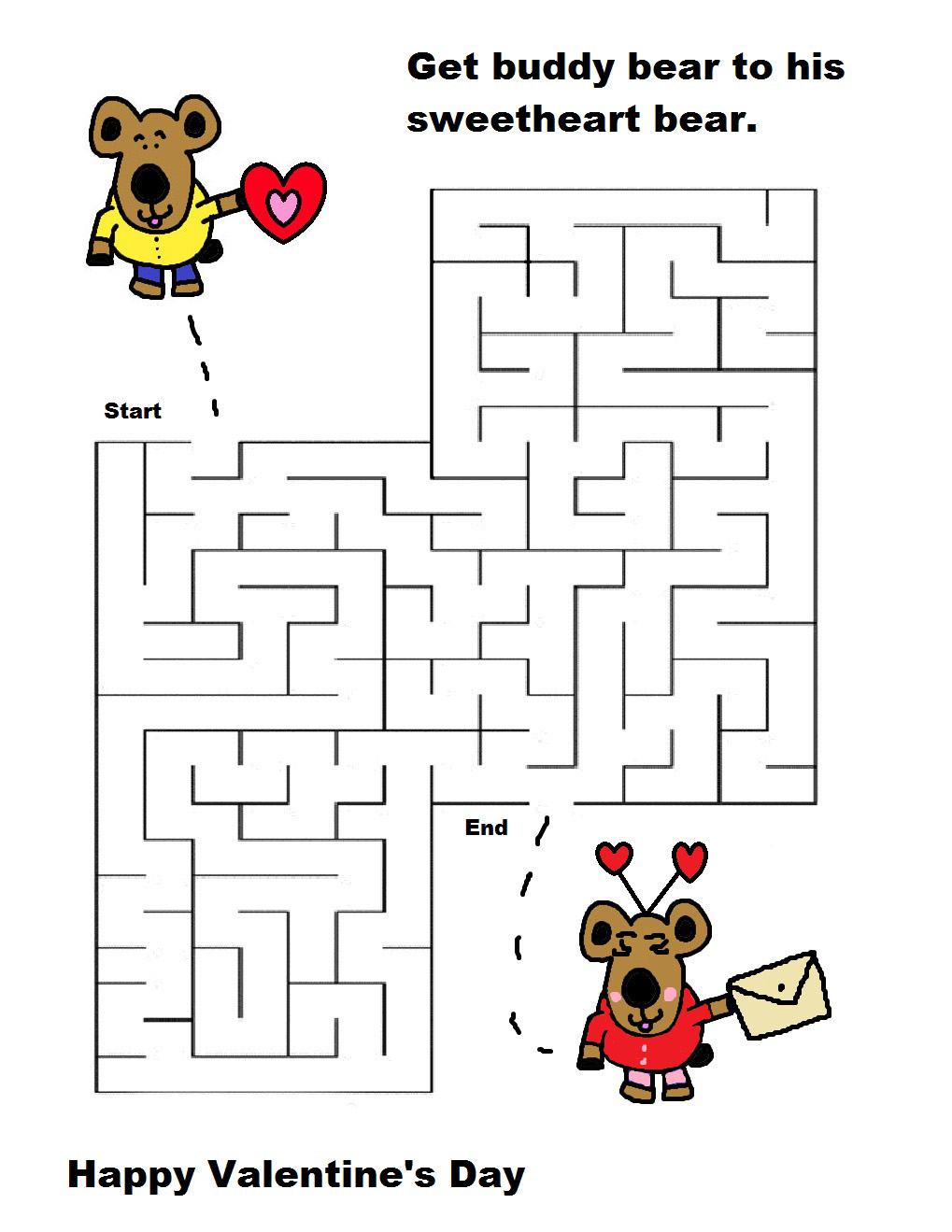Valentines Mazes Best Coloring Pages For Kids Valentines Mazes Best Coloring Pages For Kids