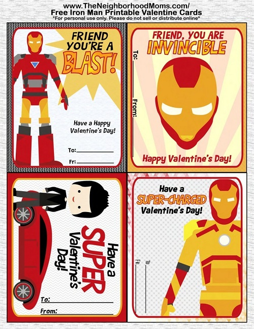 20 Mostly Marvel Avengers Free Printable Superhero Valentines Cards