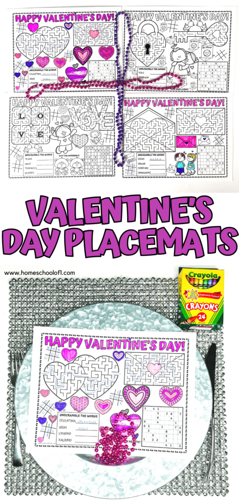 4 Free Printable Valentine s Placemats For Table Fun