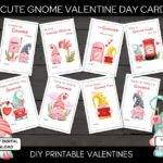 8 Printable Gnome Valentine Cards For Classroom Valentines Exchanges