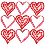 9 Hearts Valentines Day Card Template Free IWork Templates