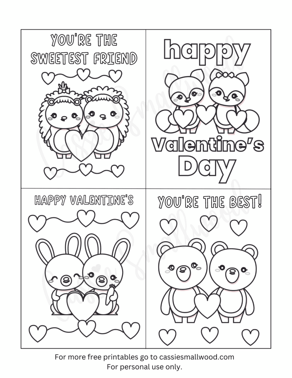 93 CUTEST Printable Valentine s Day Cards To Color Cassie Smallwood