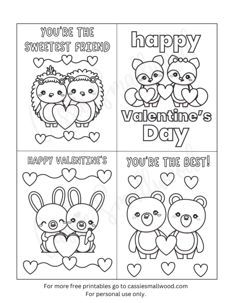 93 CUTEST Printable Valentine s Day Cards To Color Cassie Smallwood