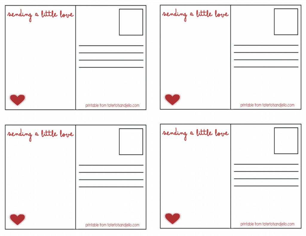 Adorable Valentine Postcards Free Printables Heart Cards