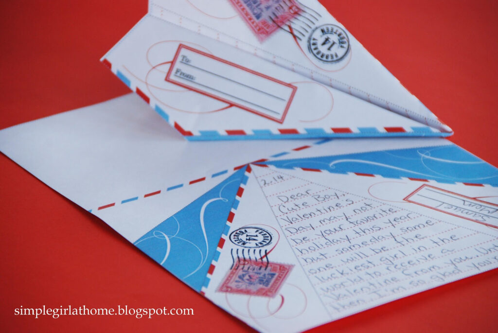 Airplane Valentine Free Printable 
