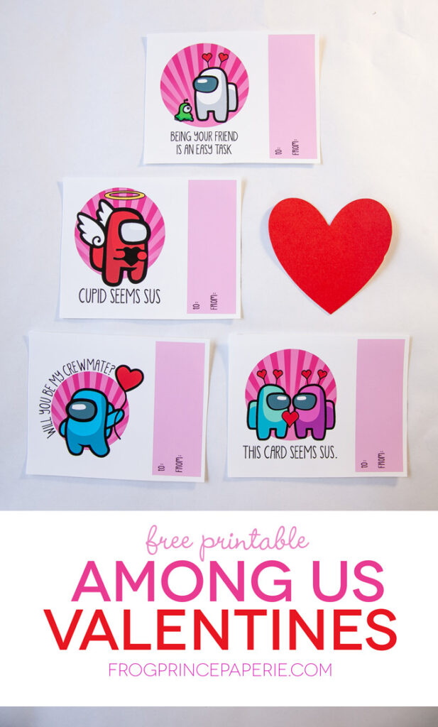Among Us Valentine Free Printables Frog Prince Paperie