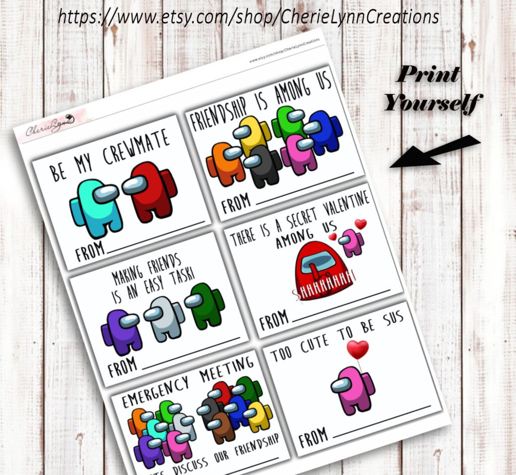 Among Us Valentines Day Cards Printable Remember Making Valentine s 