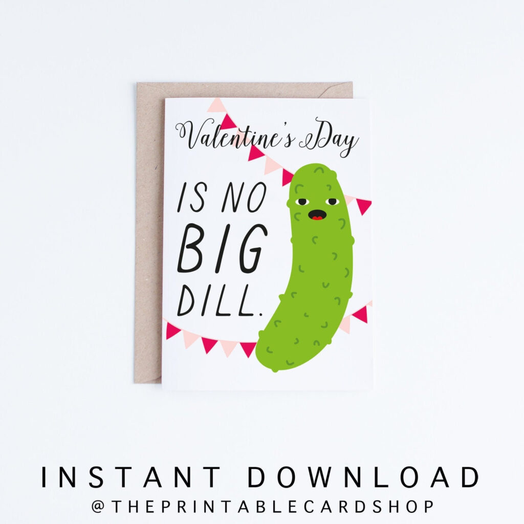 Anti Valentine s Day Cards Printables Funny Pickle Etsy