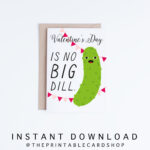 Anti Valentine s Day Cards Printables Funny Pickle Etsy
