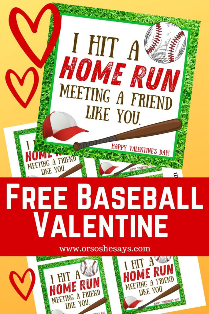 Baseball Valentine Printable Totally Free Or So She Says 