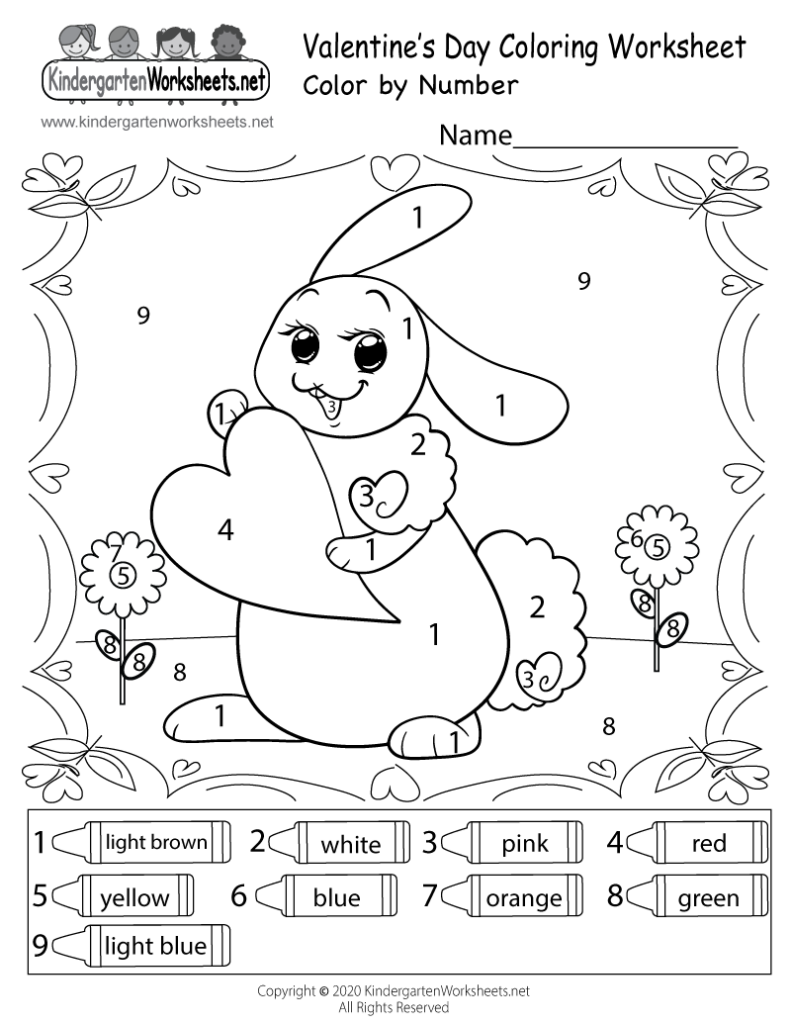 Color By Number Printable Valentine