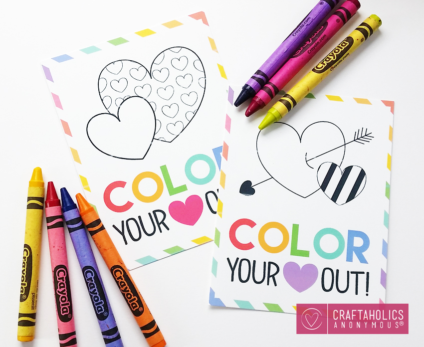 Color Your Heart Out Valentine Free Printable