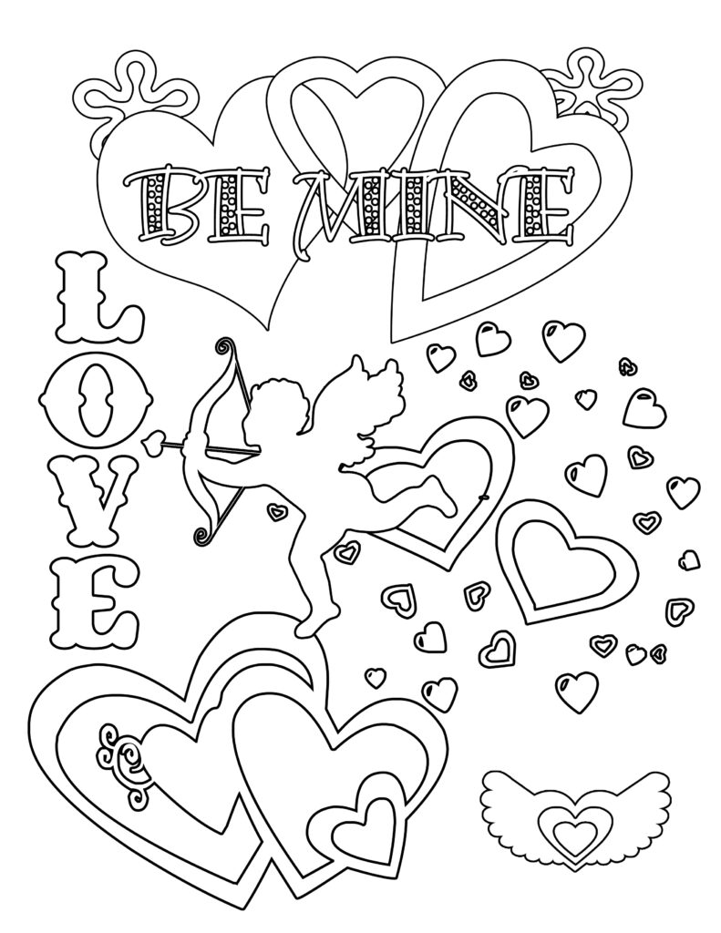 Coloring Pages For Valentines Cards Coloring Home Free Printable 