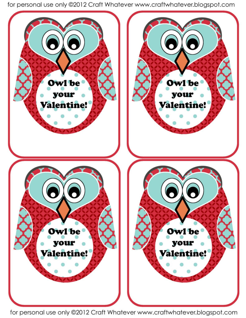 Craft Whatever Printable Owl Valentines