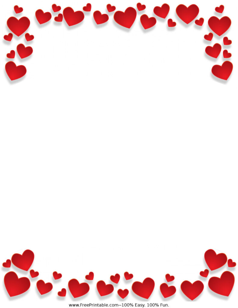 Customize Your Free Printable Hearts Border Letterhead Free Printable 