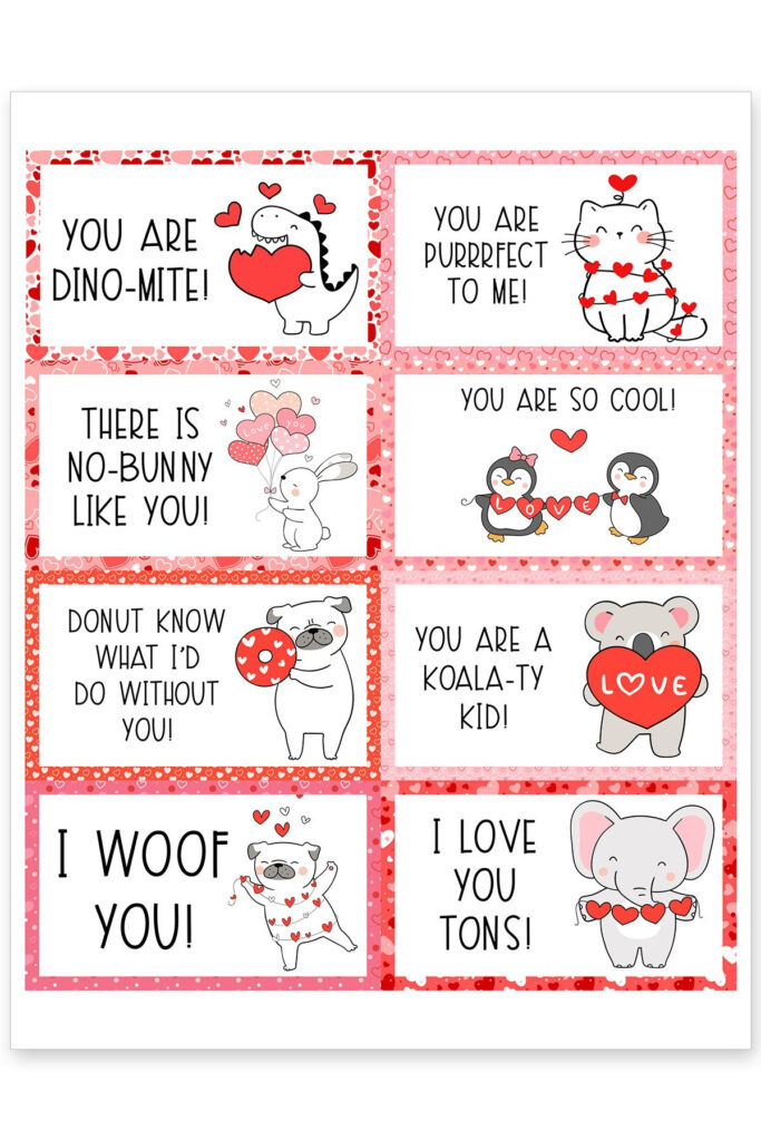 Download This Free Set Of Valentine Lunch Box Notes You Get 16 Free 