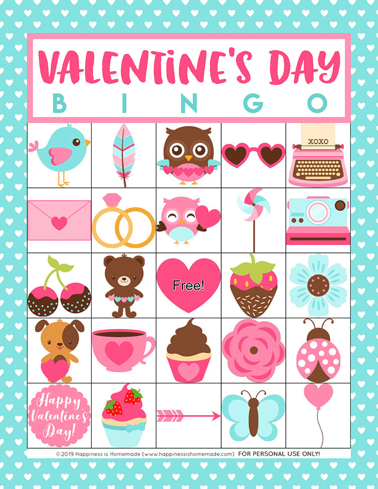 Downloadable Free Printable Valentine Bingo Cards