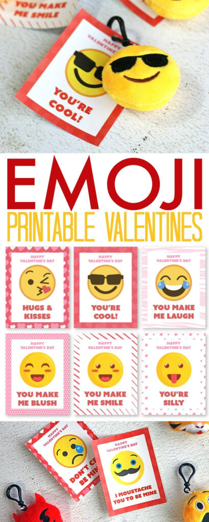 Emoji Printable Valentine s Day Cards For Kids Emoji Valentines 