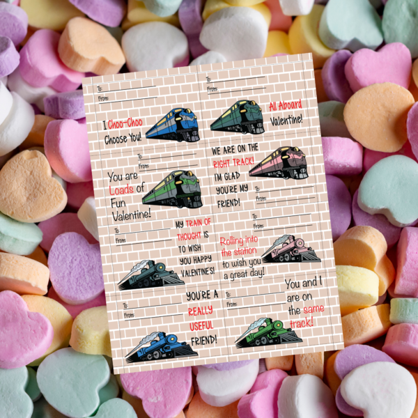 FILLABLE Printable Train Classroom Valentines Adventures From Kansas Shop