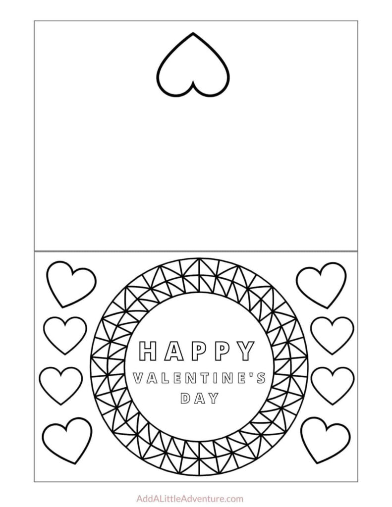 Foldable Printable Valentine s Day Cards To Color