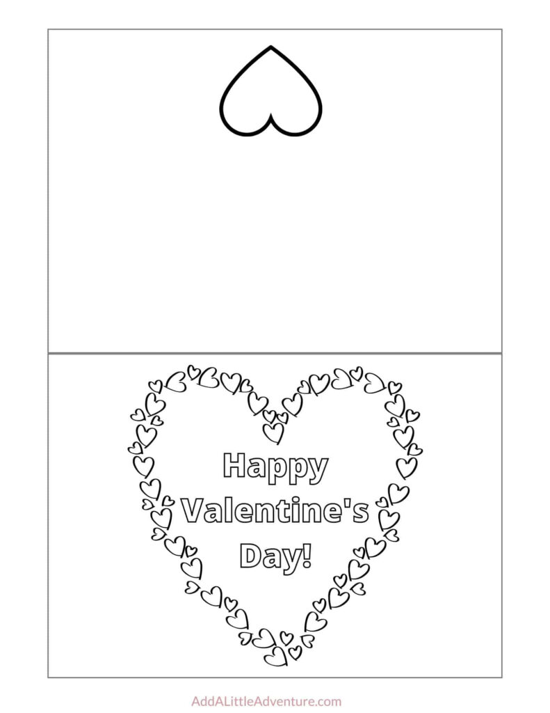 Foldable Printable Valentine s Day Cards To Color