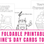 Foldable Printable Valentines Cards To Color