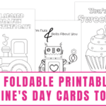 Foldable Printable Valentines Cards To Color