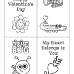 Foldable Printable Valentines Day Cards To Color
