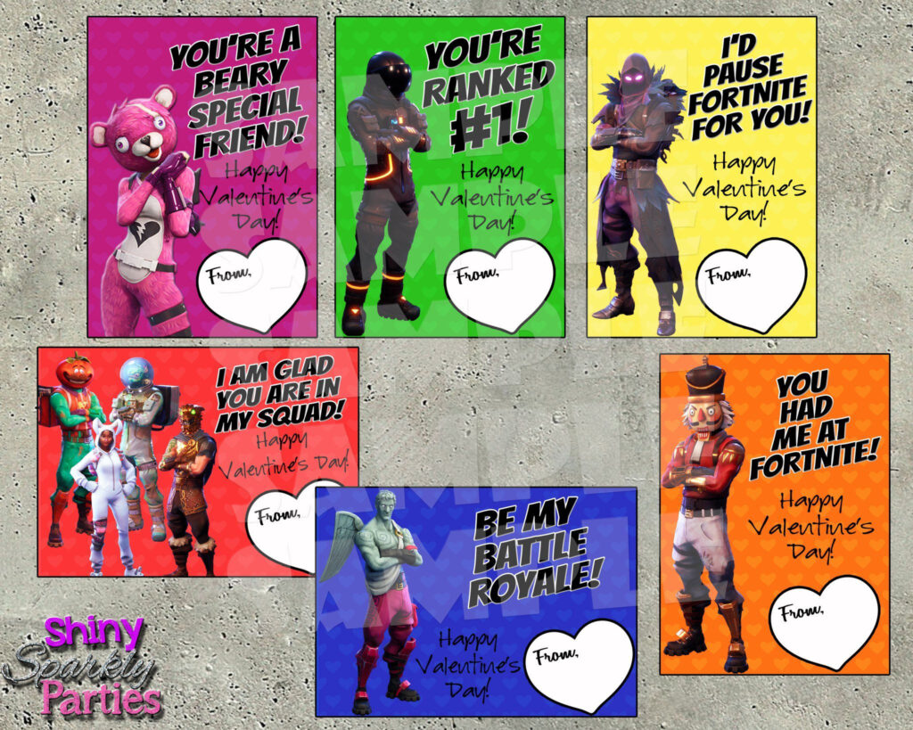 Fortnite Valentine Cards Printable Instant Download Fortnite 