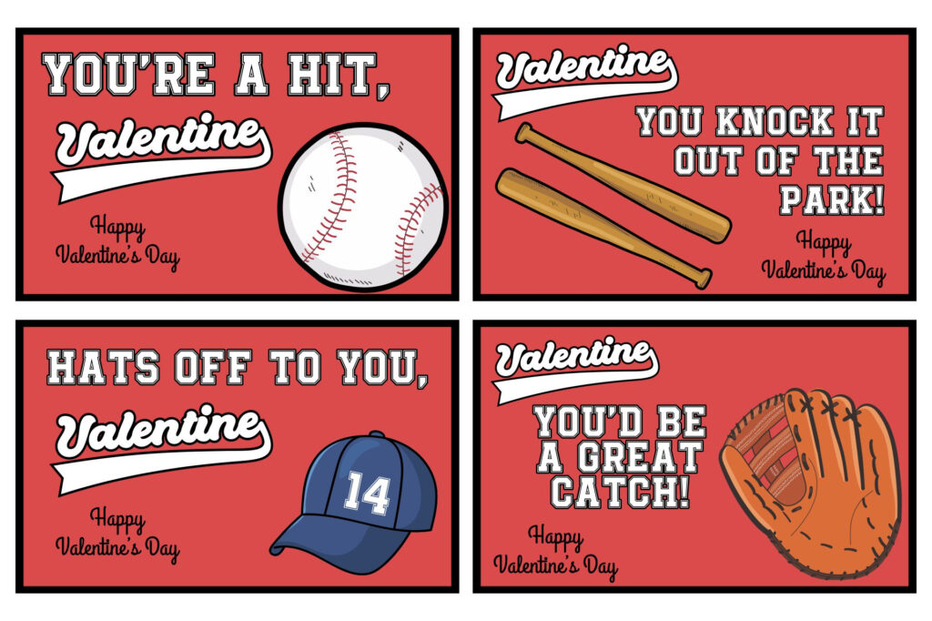 Free Baseball Valentine Printables Printable Templates
