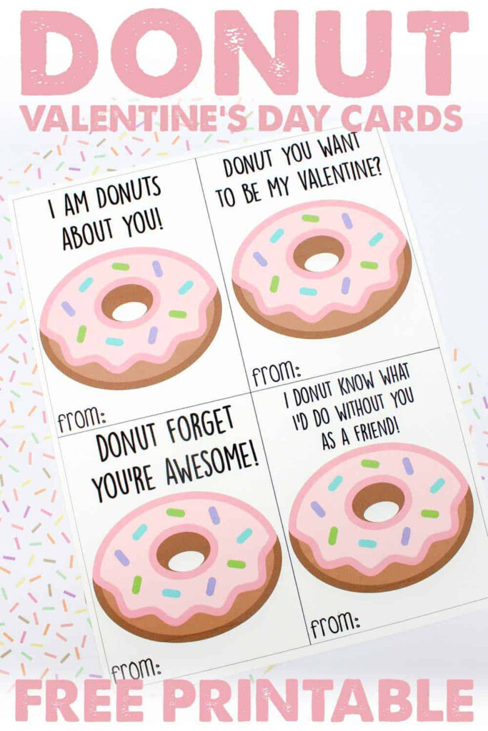 Free Printable Donut Valentine s Day Cards