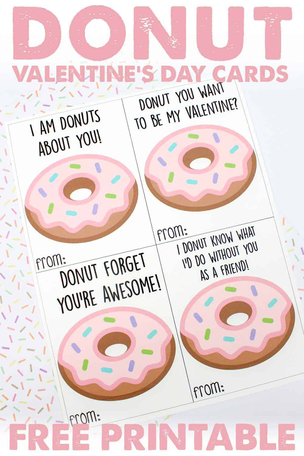 Free Printable Donut Valentine s Day Cards
