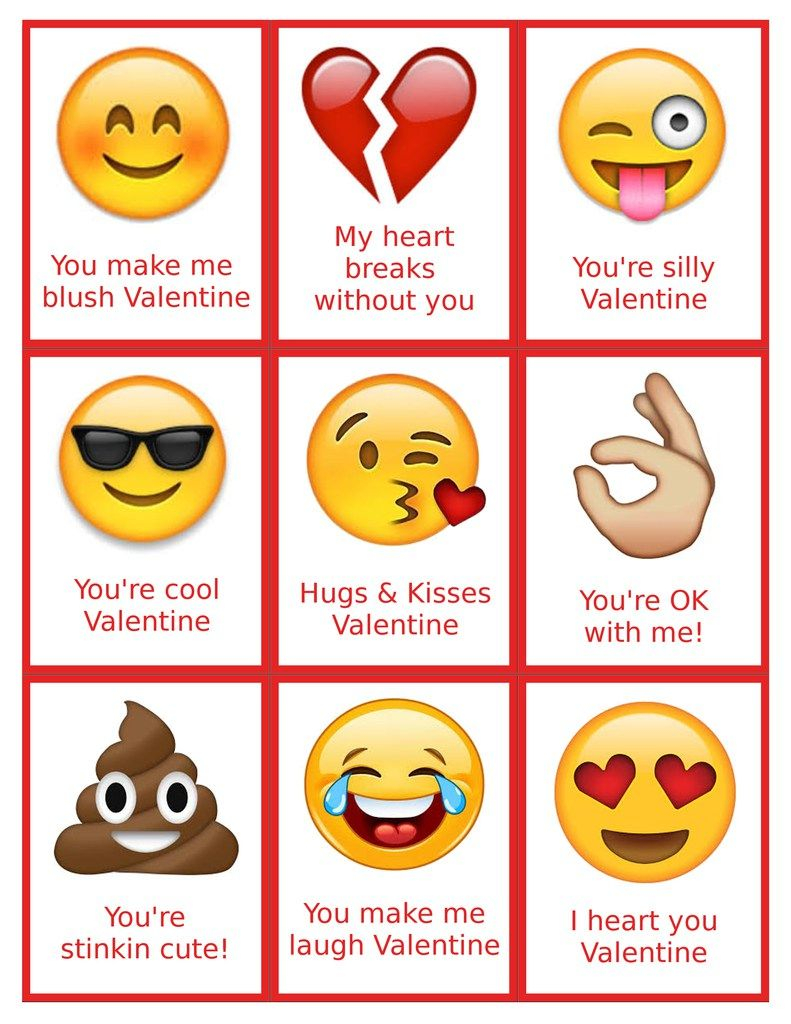 Free Printable Emoji Valentine Cards Free Templates Printable