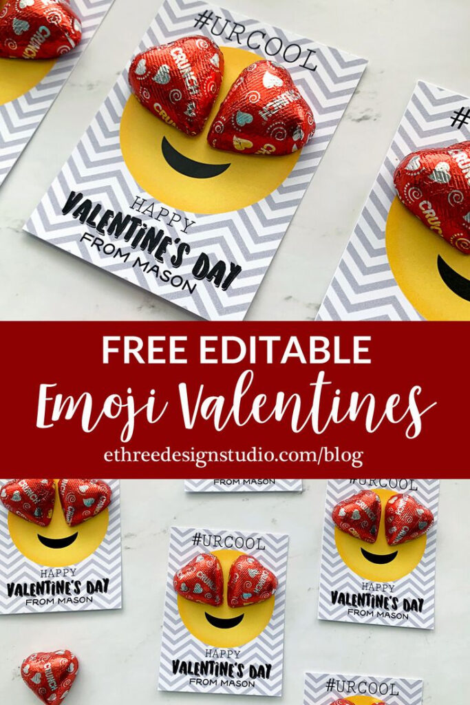 FREE PRINTABLE EMOJI VALENTINES E Three Design Studio Emoji 